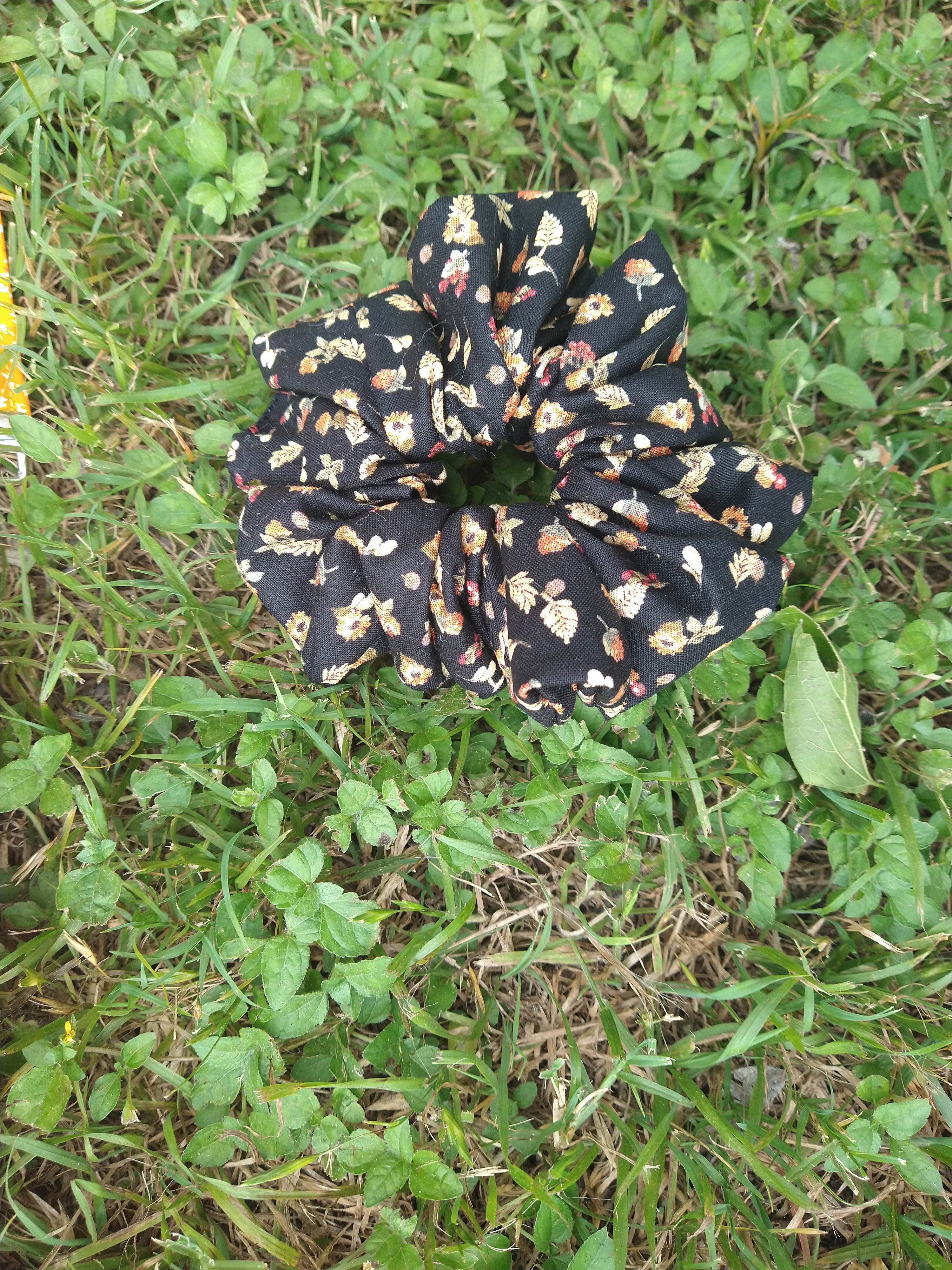 Golden Flowers Scrunchie