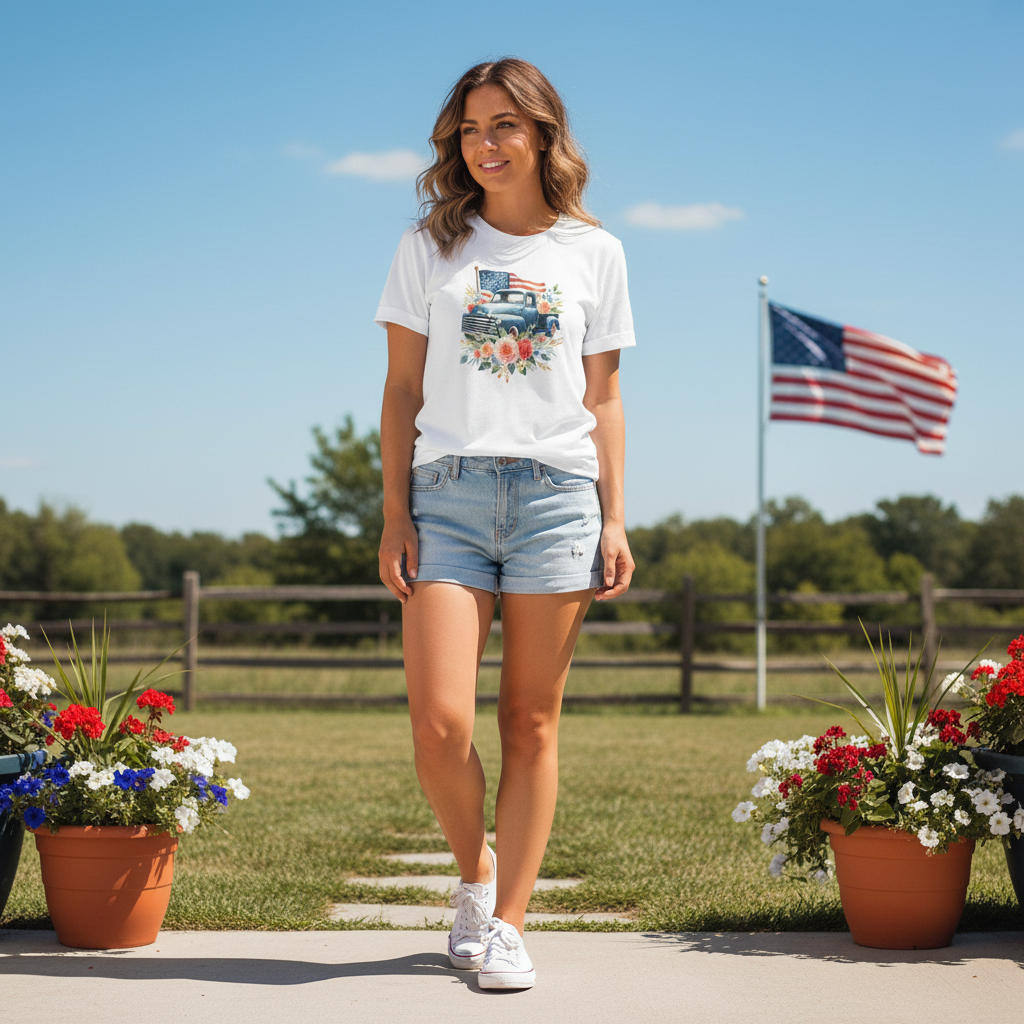 Americana T-shirt Outdoor Mockup